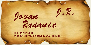 Jovan Radanić vizit kartica